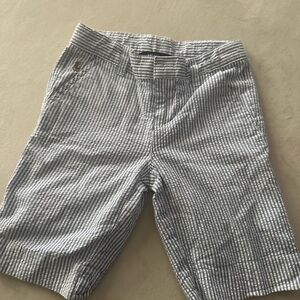 Ralph Lauren Blue and White Seersucker Flat Front Shorts